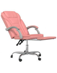 Poltrona da Ufficio Reclinabile Rosa in Similpelle