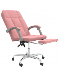 Poltrona da Ufficio Reclinabile Rosa in Similpelle