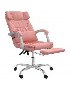 Poltrona da Ufficio Reclinabile Rosa in Similpelle