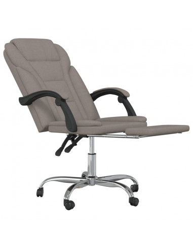 Poltrona da Ufficio Reclinabile Tortora in Tessuto