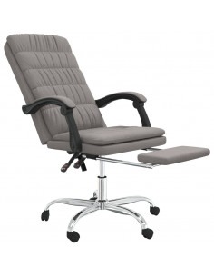 Poltrona da Ufficio Reclinabile Tortora in Tessuto