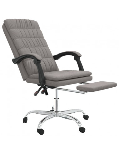Poltrona da Ufficio Reclinabile Tortora in Tessuto
