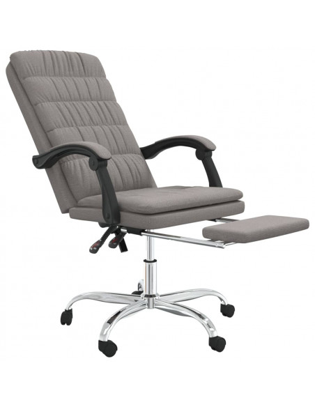 Poltrona da Ufficio Reclinabile Tortora in Tessuto