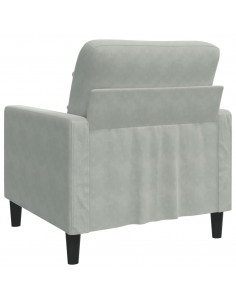 Poltrona Grigio Chiaro 60 cm Velluto