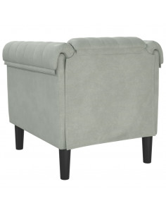 Poltrona Grigio Chiaro in Velluto