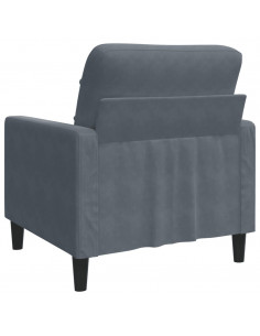 Poltrona Grigio Scuro 60 cm Velluto