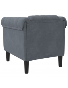 Poltrona Grigio Scuro in Velluto