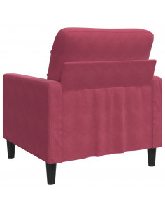 Poltrona Rosso Vino 60 cm Velluto