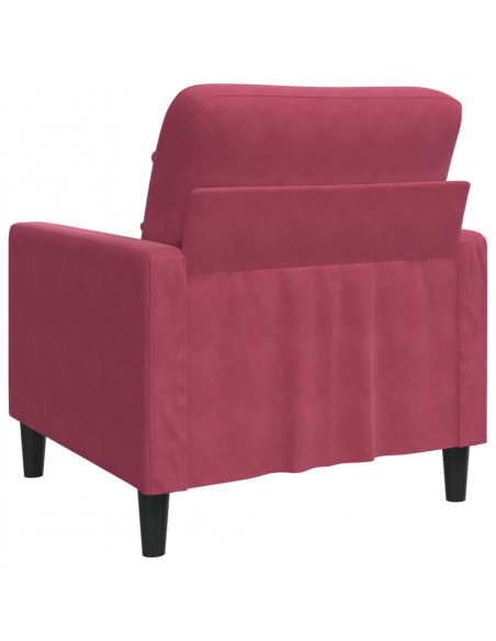 Poltrona Rosso Vino 60 cm Velluto