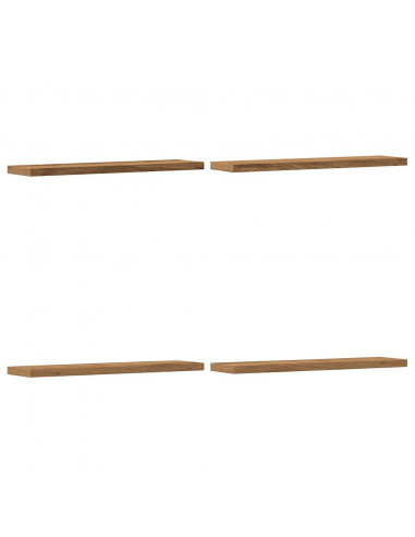 Mensole Parete 4pz Rovere Artigianale 40x20x1,5cm in Truciolato