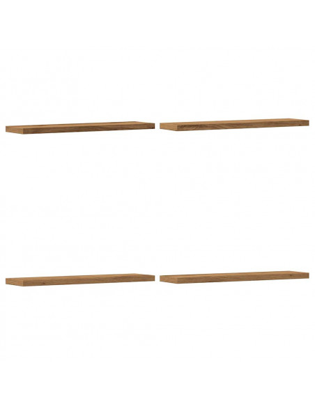 Mensole Parete 4pz Rovere Artigianale 40x20x1,5cm in Truciolato