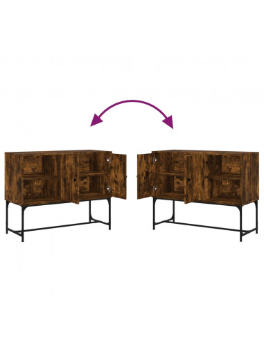 Credenza Rovere Fumo 100x40x79,5 cm in Legno Multistrato