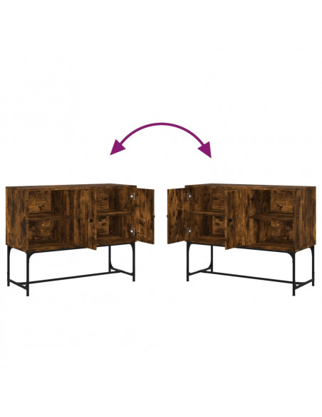 Credenza Rovere Fumo 100x40x79,5 cm in Legno Multistrato