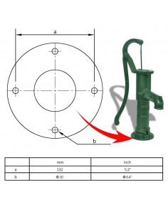 Pompa d'Acqua Manuale da Giardino in Ghisa
