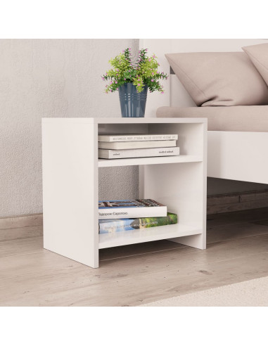 Comodini Bianchi 2 pz 40x30x40 cm Legno Ingegnerizzato