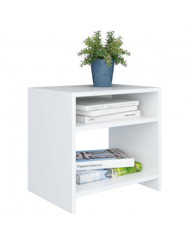 Comodini Bianchi 2 pz 40x30x40 cm Legno Ingegnerizzato