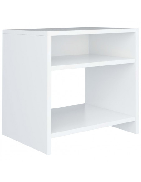 Comodini Bianchi 2 pz 40x30x40 cm Legno Ingegnerizzato