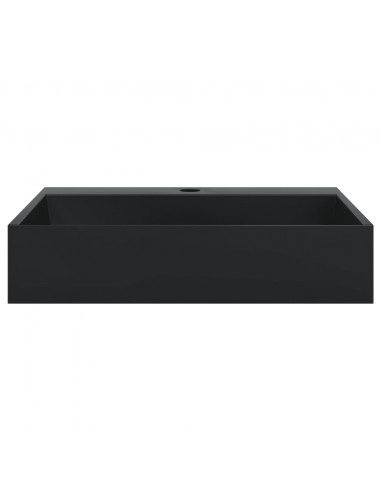 Lavandino 50x38x11 cm Blocco in Marmo/Minerale Nero Opaco