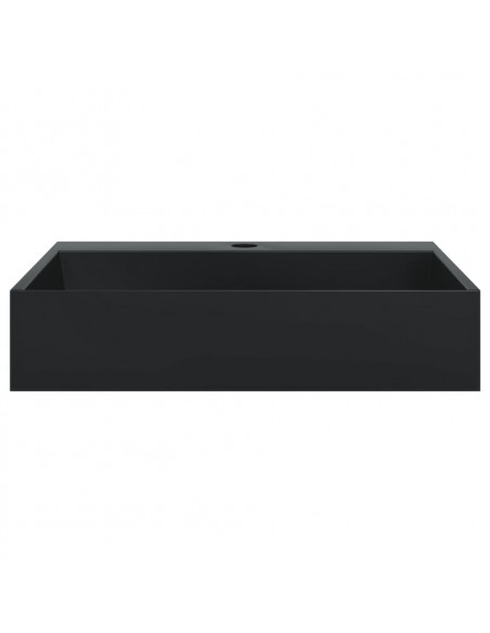 Lavandino 50x38x11 cm Blocco in Marmo/Minerale Nero Opaco