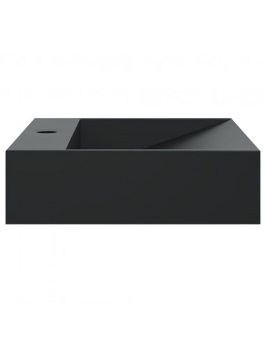 Lavandino 50x38x11 cm Blocco in Marmo/Minerale Nero Opaco