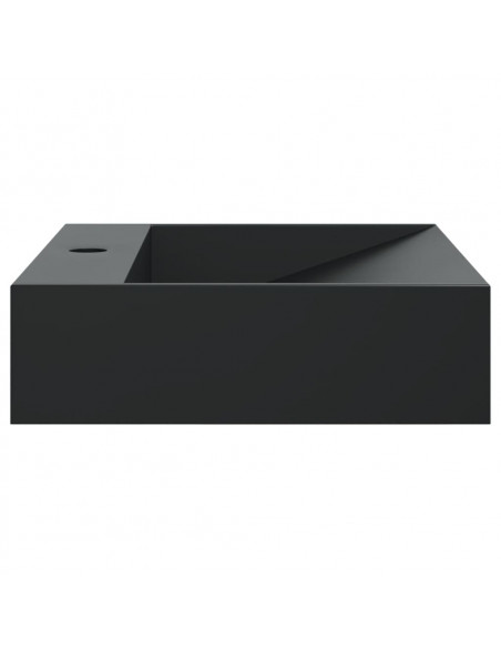 Lavandino 50x38x11 cm Blocco in Marmo/Minerale Nero Opaco