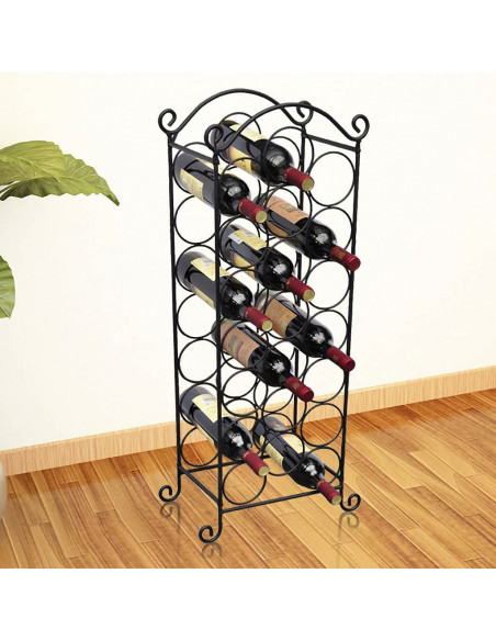 Porta Bottiglie di Vino per 21 Bottiglie in Metallo