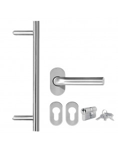 Porta d'Ingresso in Alluminio e PVC Antracite 100x210 cm