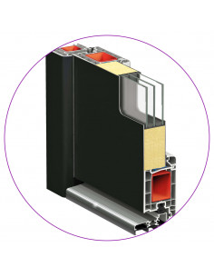 Porta d'Ingresso in Alluminio e PVC Antracite 110x210 cm