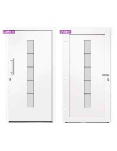Porta d'Ingresso in Alluminio e PVC Bianco 100x200 cm