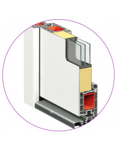 Porta d'Ingresso in Alluminio e PVC Bianco 110x210 cm