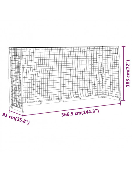 Porta da Calcio 366,5x91x183 cm in Acciaio