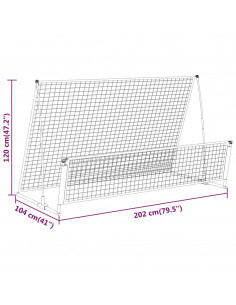 Porta da Calcio a Rimbalzo 2 in 1 202x104x120 cm in Acciaio
