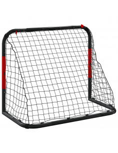 Porta da Calcio con Rete Rossa e Nera 90x48x71 cm in Acciaio