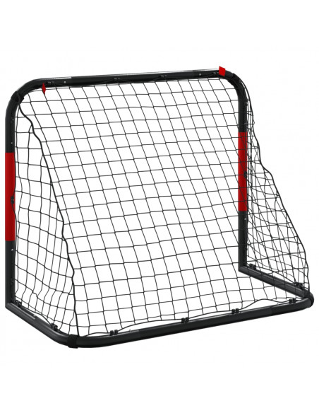 Porta da Calcio con Rete Rossa e Nera 90x48x71 cm in Acciaio