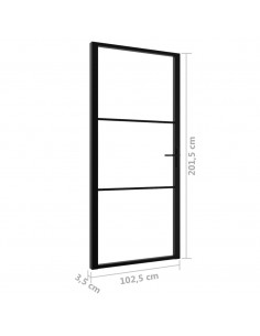 Porta da Interno ESG Vetro e Alluminio 102,5x201,5 cm Nera
