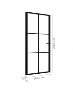 Porta da Interno ESG Vetro e Alluminio 102,5x201,5 cm Nera