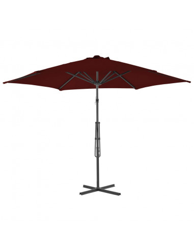 Ombrellone con Palo in Acciaio Rosso Bordò 300x230 cm