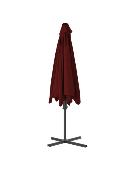 Ombrellone con Palo in Acciaio Rosso Bordò 300x230 cm