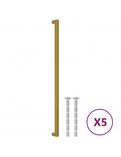 Maniglie per Mobili 5pz Oro 480mm in Acciaio Inox 2