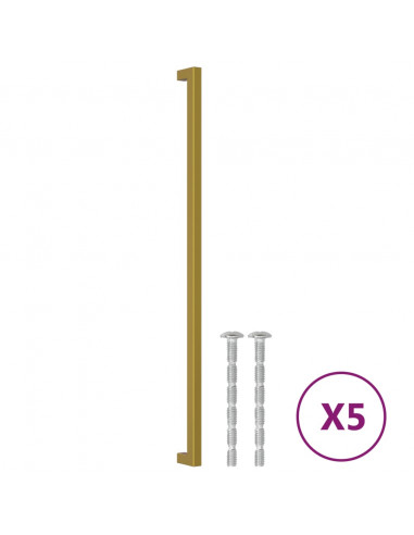 Maniglie per Mobili 5pz Oro 480mm in Acciaio Inox