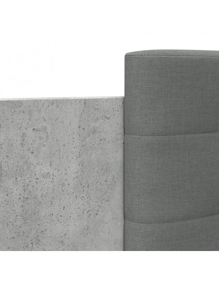 Giroletto con Testiera e LED Grigio Cemento 90x190 cm