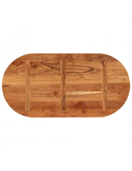 Piano Tavolo 120x60x2,5 cm Ovale in Legno Massello di Acacia