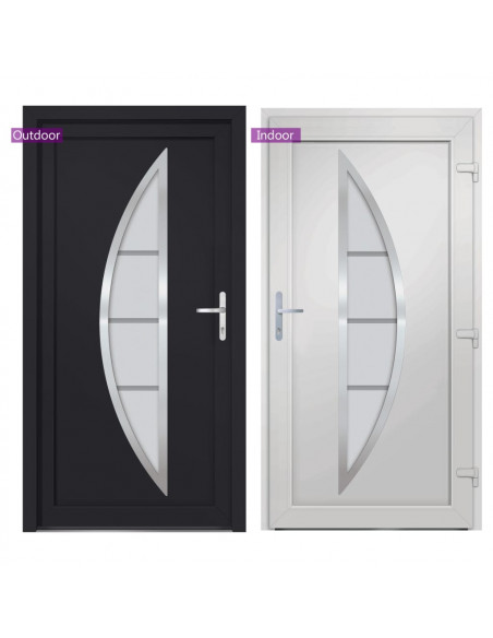 Porta Ingresso Antracite 108x200 cm in PVC