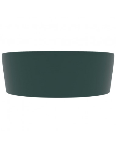 Lavandino con Troppopieno Verde Scuro Opaco 36x13cm in Ceramica