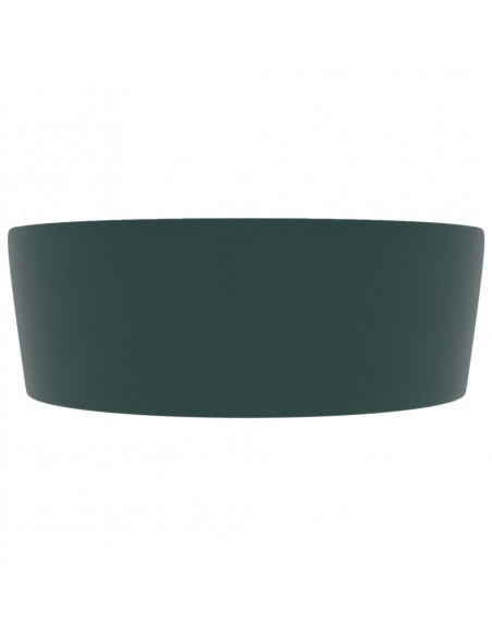 Lavandino con Troppopieno Verde Scuro Opaco 36x13cm in Ceramica