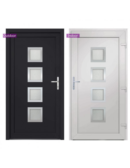 Porta Ingresso Antracite 108x200 cm in PVC