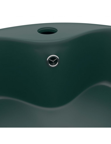 Lavandino con Troppopieno Verde Scuro Opaco 36x13cm in Ceramica