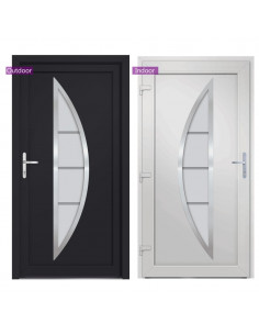 Porta Ingresso Antracite 108x208 cm in PVC