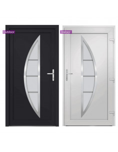 Porta Ingresso Antracite 108x208 cm in PVC