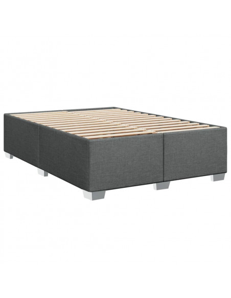 Giroletto a Molle con Materasso Grigio Scuro 140x200cm Tessuto